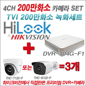 [EVENT] [올인원 2M] DVR-104G-F1 4CH + 풀HD 카메라 3개 SET (실내형 6mm / 실외형 3.6mm 렌즈 출고)