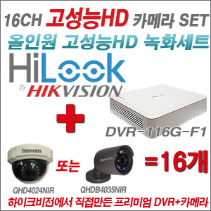 [EVENT] [올인원 2M] DVR-116G-F1 16CH + 하이크비전OEM 200만화소 올인원 카메라 16개 SET (실내/실외형 3.6mm 렌즈 출고)